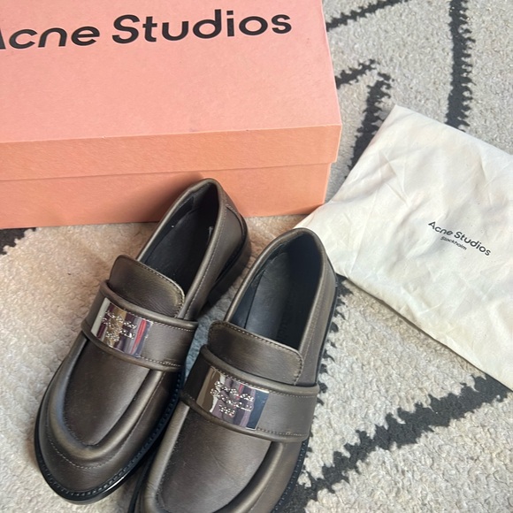 Acne Studios Stockholm NWT Washed-Leather Designer Women's Loafers
